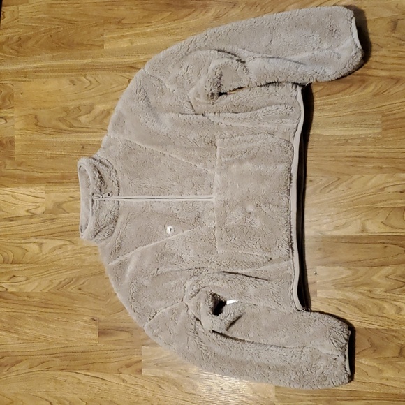 Aeropostale NWT Sherpa Fleece Half-Zip Pullover Jacket Sweatshirt Tan Size XS - Picture 5 of 14